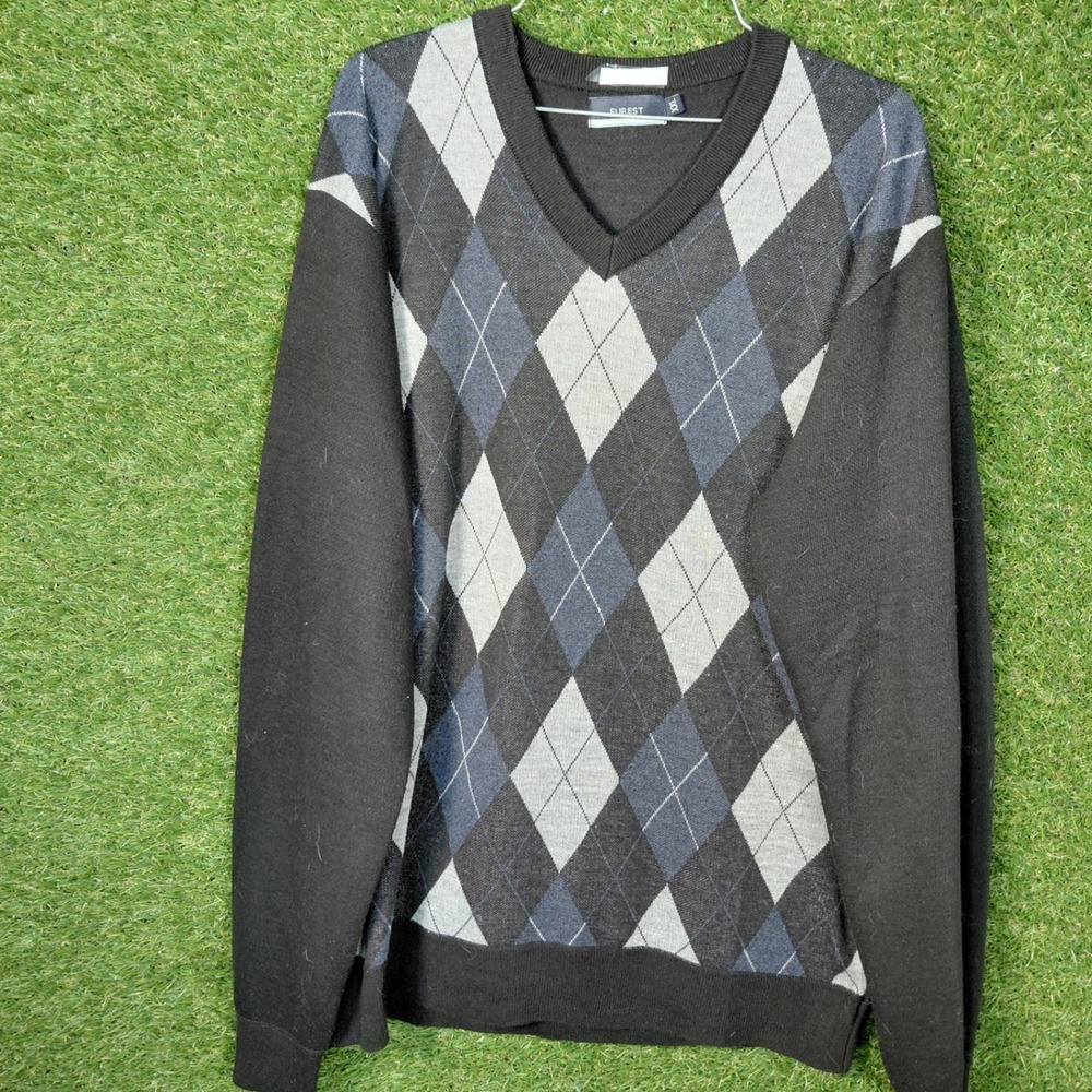 FUREST Mens XXL Argyle Sweater V Neck Long Sleeve Classic‎ Pullover